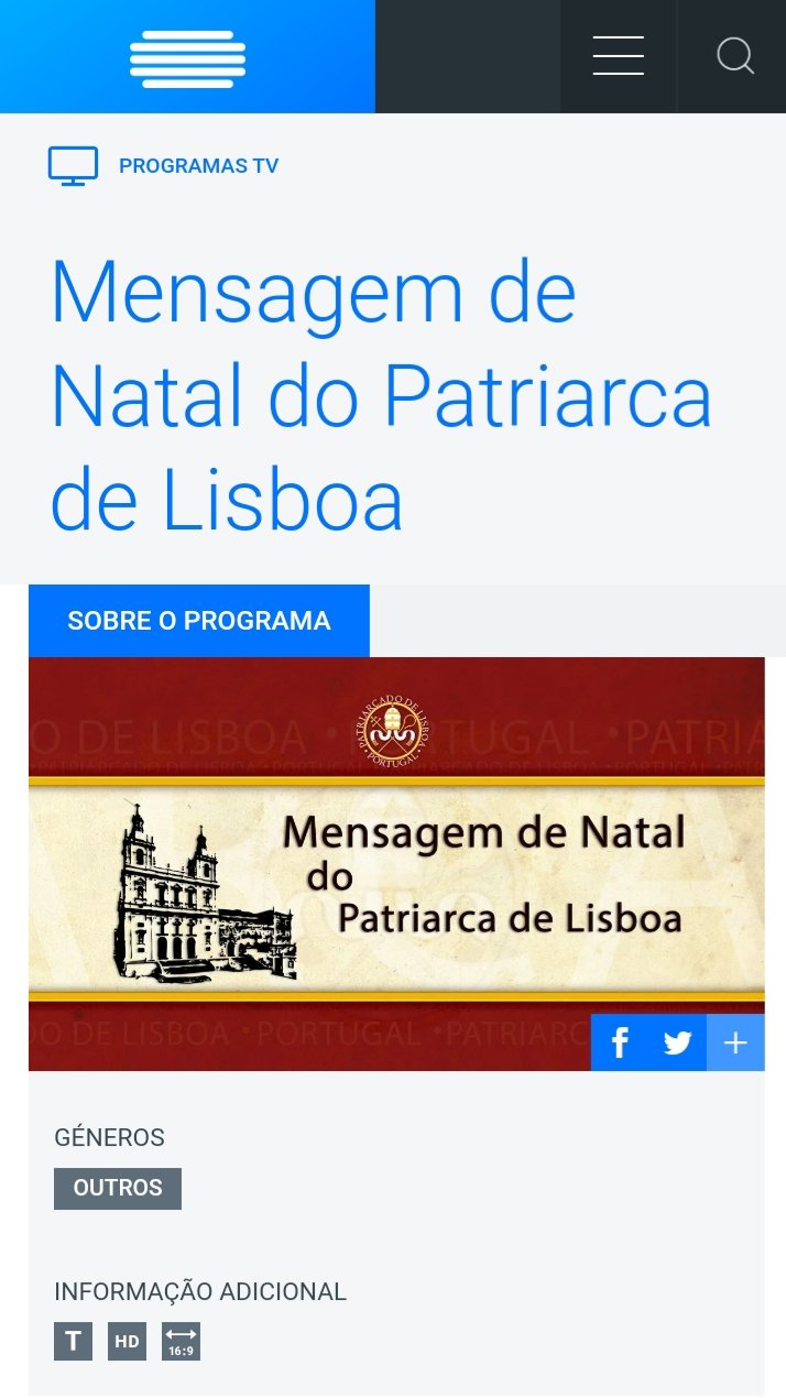 A «mensagem de Natal do Patriarca de Lisboa» voltou à RTP